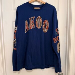 NWOT AKOO Evolution Long Sleeve Peacock Graphic T-Shirt